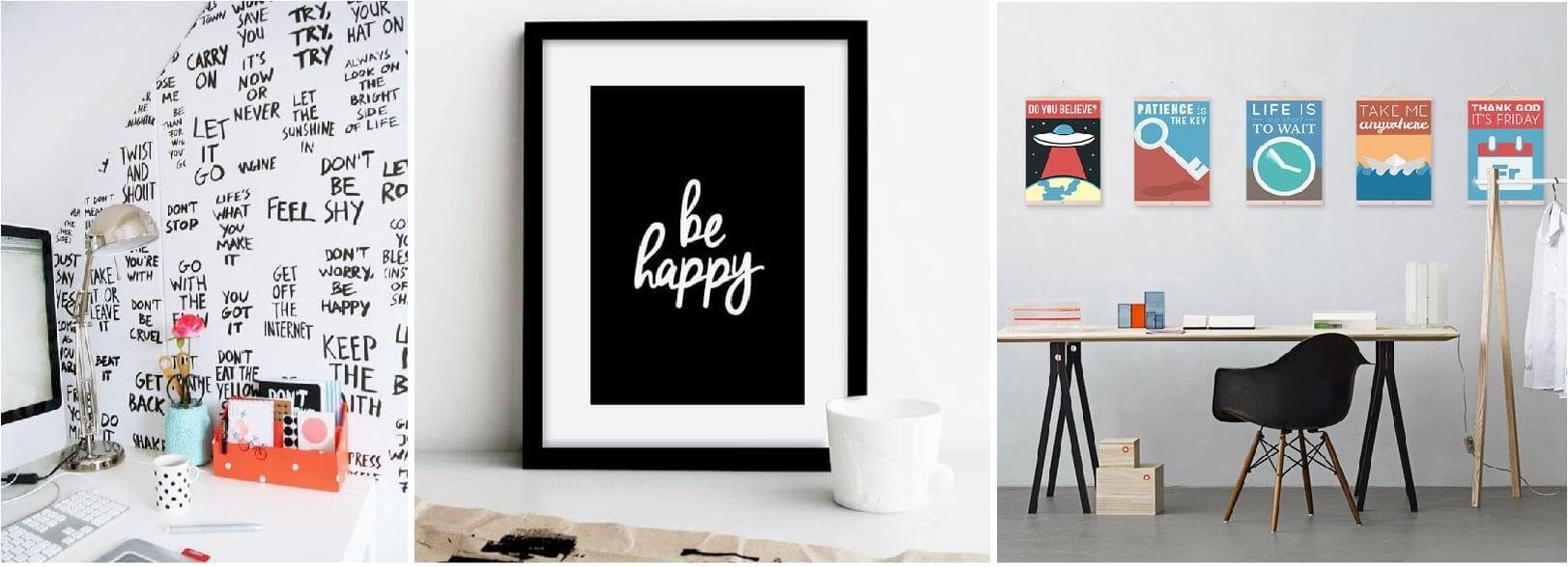 Image: Wall Words, Be Happy, Wall Art