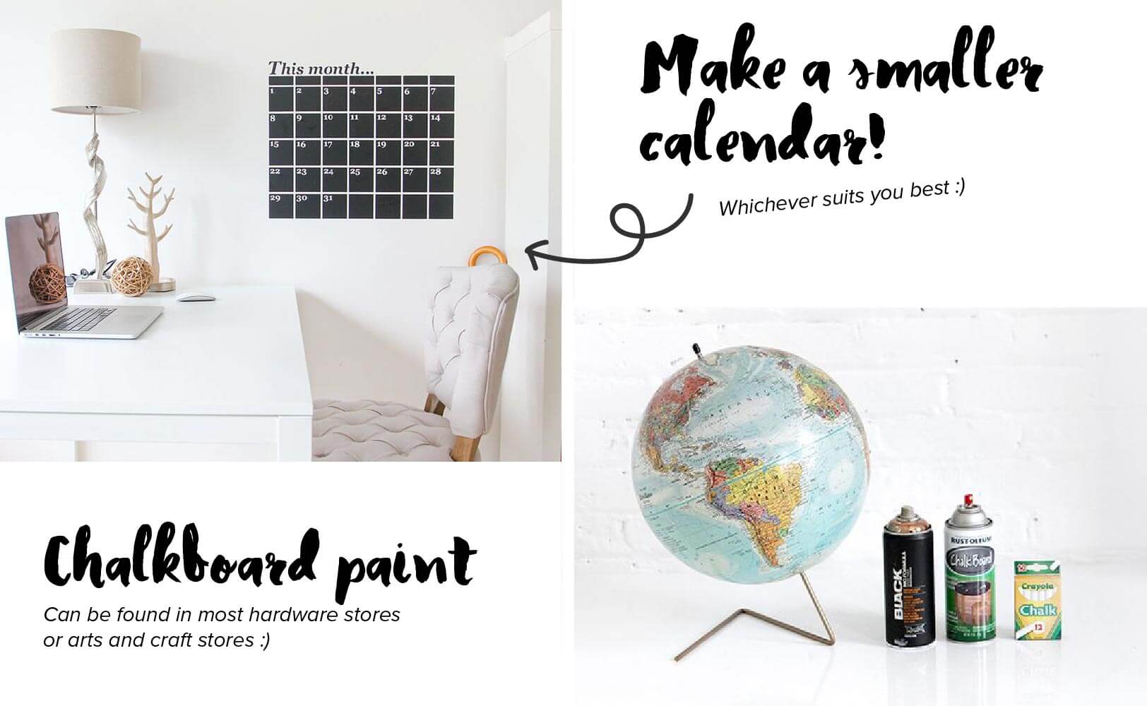 Image: Smaller Calendar, Chalkboard Paint