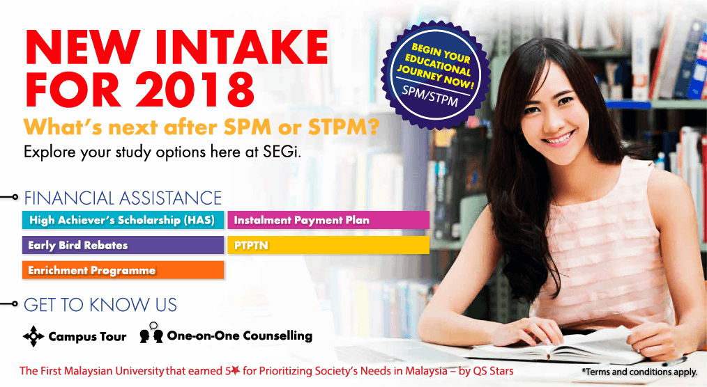 SEGi University is Offering Incentives For Their 2018 Intake - Feature-Image