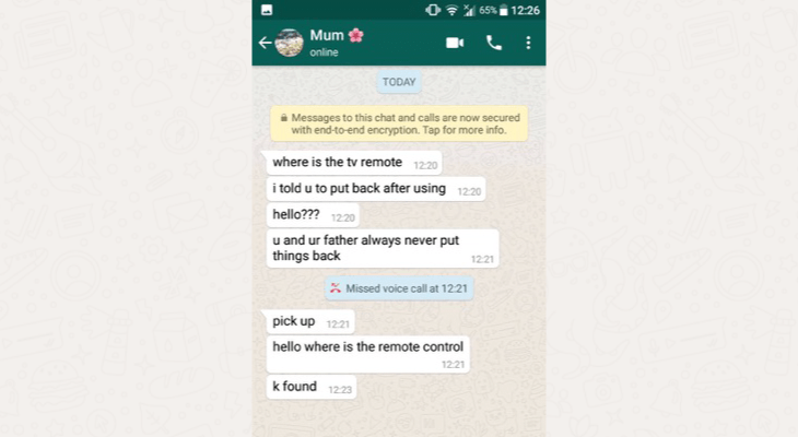 Text Conversations With Your Parents While At University - 11 The reminder of home sweet home