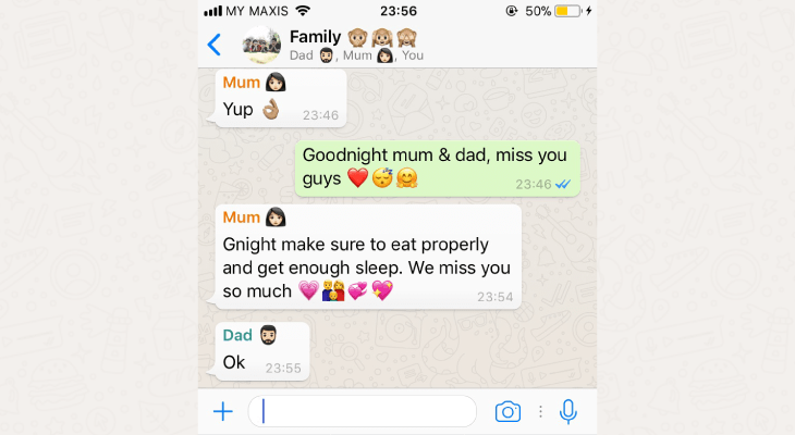 Text Conversations With Your Parents While At University - 12 The “feeling homesick” texts