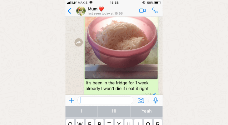 Text Conversations With Your Parents While At University - 3 The food safety check