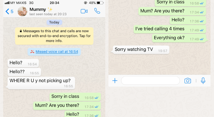 Text Conversations With Your Parents While At University - 4 The missed calls 2