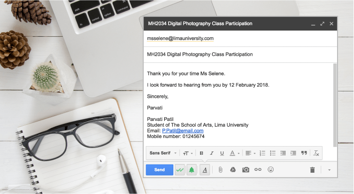 Email etiquette for students - 6 Closing off your email