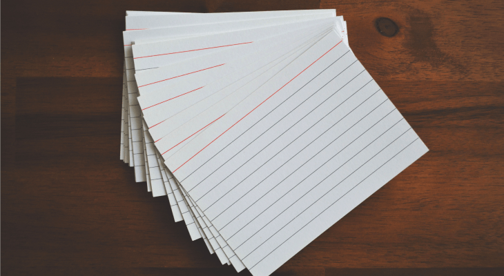 Note taking methods for students - 4 Write your notes on index cards