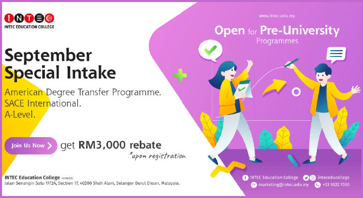 INTEC Is Offering RM3,000 Rebate for Their September Intake! - Feature-Image