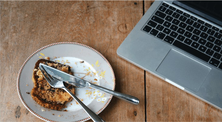 Unhealthy Eating Habits-Eating and work on desk