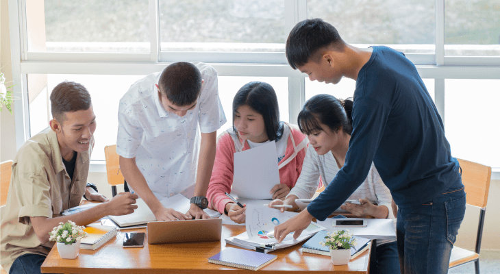 College Then and Now-Working in a team