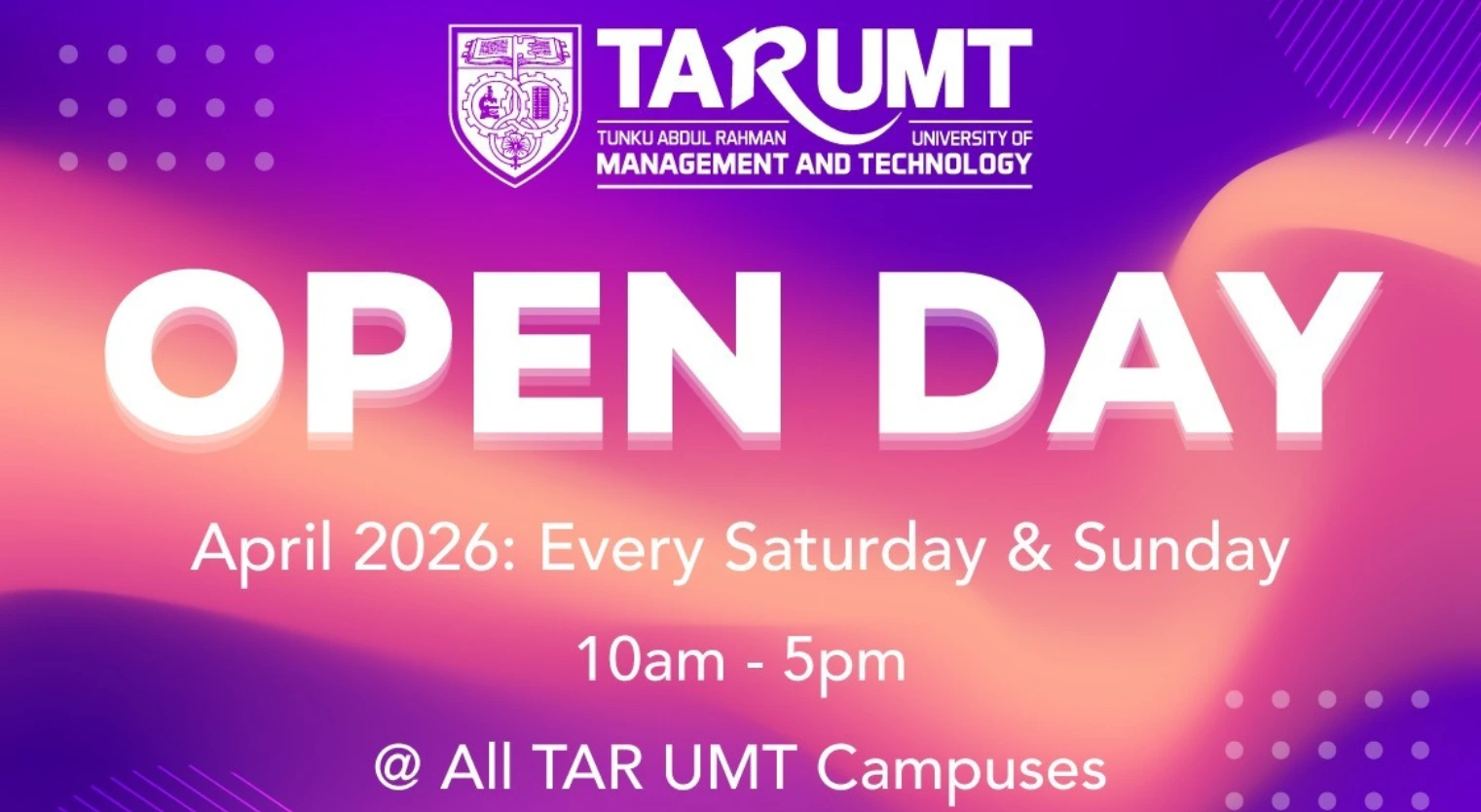 Shape Your Future Beyond Education With TAR UMT Open Day This April 2026