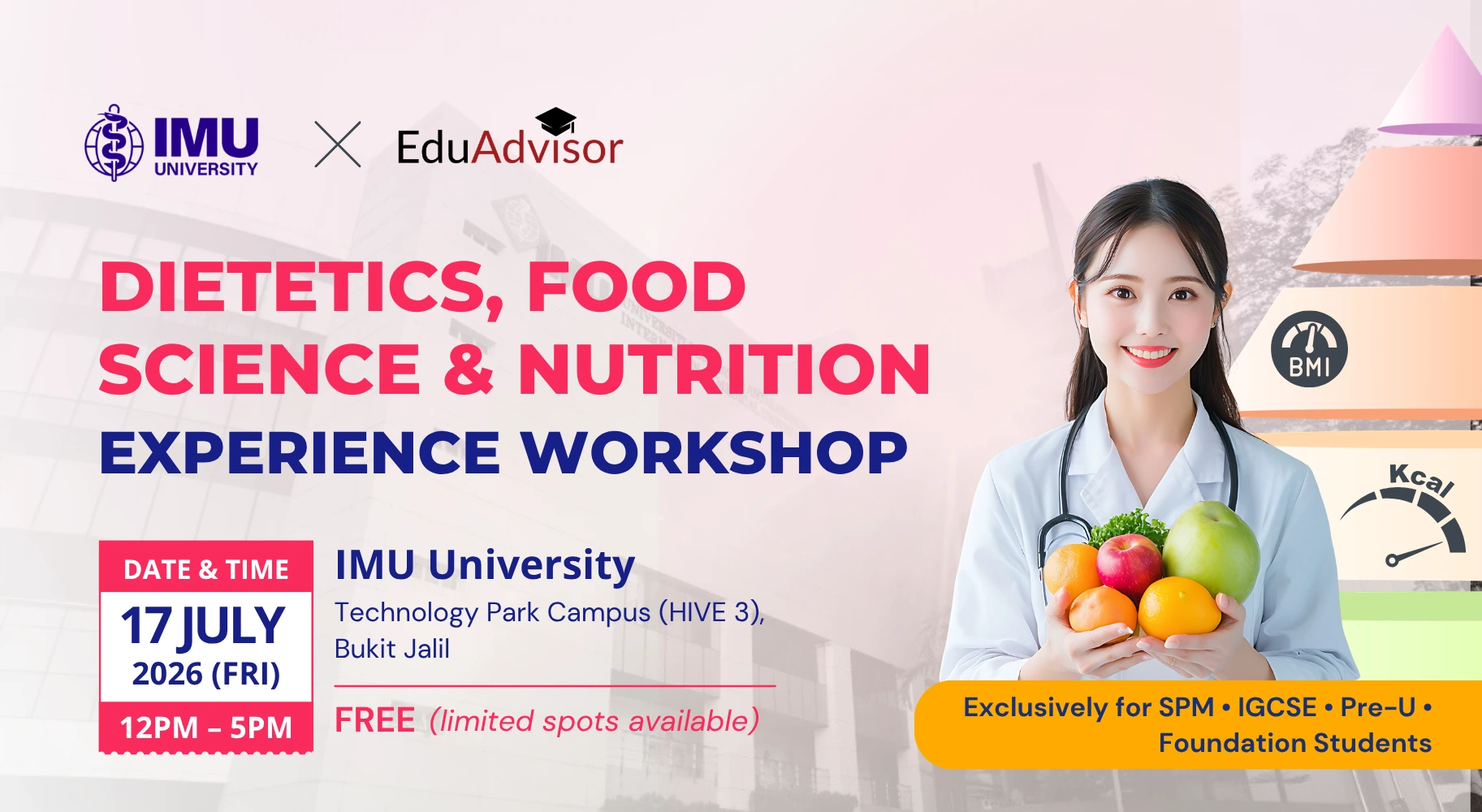 Dietetics, Food Science & Nutrition Experience Workshop: Design Meal Plans, Formulate Your Own Salt Blend and More This 17 July 2026