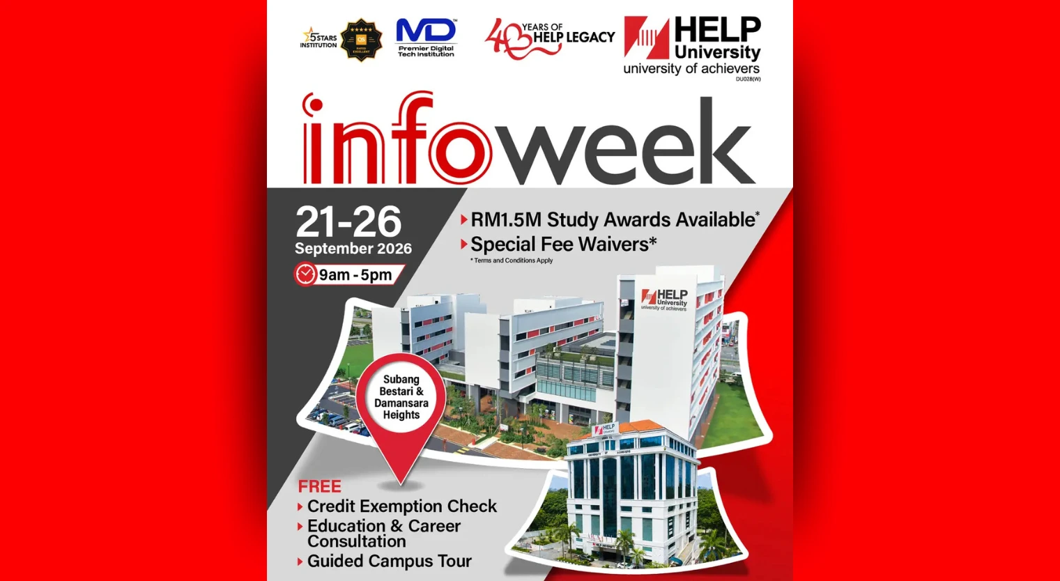 Explore Your Pathways at HELP University Info Week This 21 – 26 September 2026